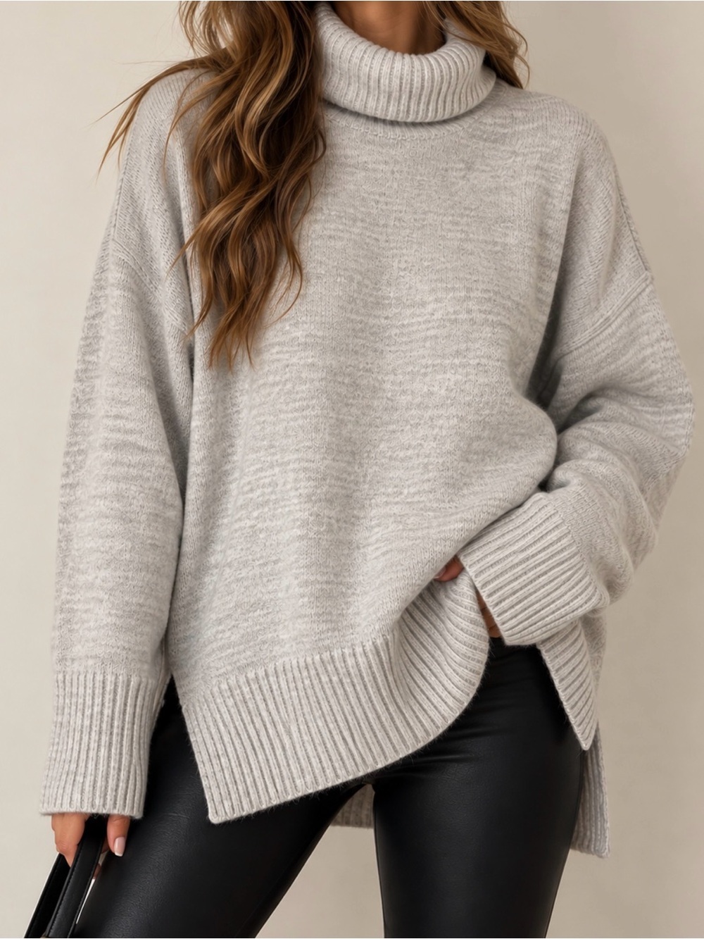 Vince Camuto Gray Turtleneck Oversized Sweater – Size Large
